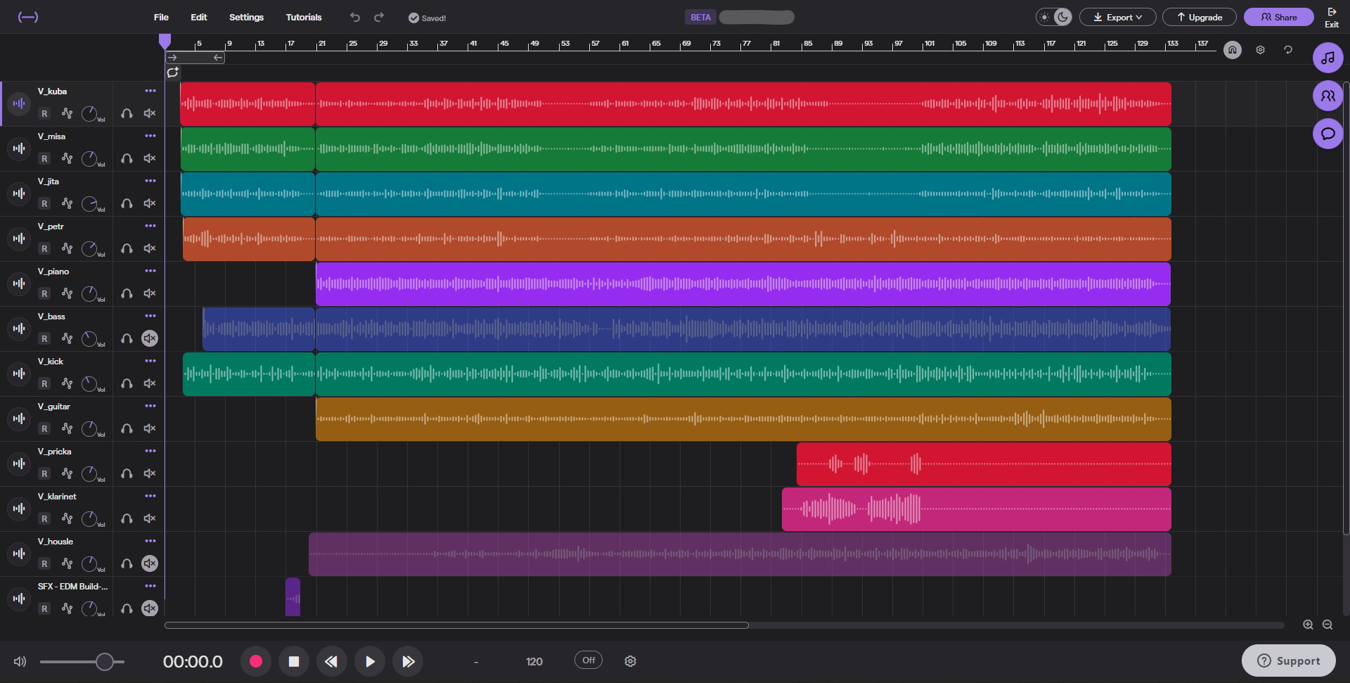 screenshot prace v Soundtrapu